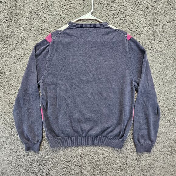 Brooks Brother St Andrew Links Sweater Men Size Large‎ Blue Pink Argyle - Picture 8 of 9